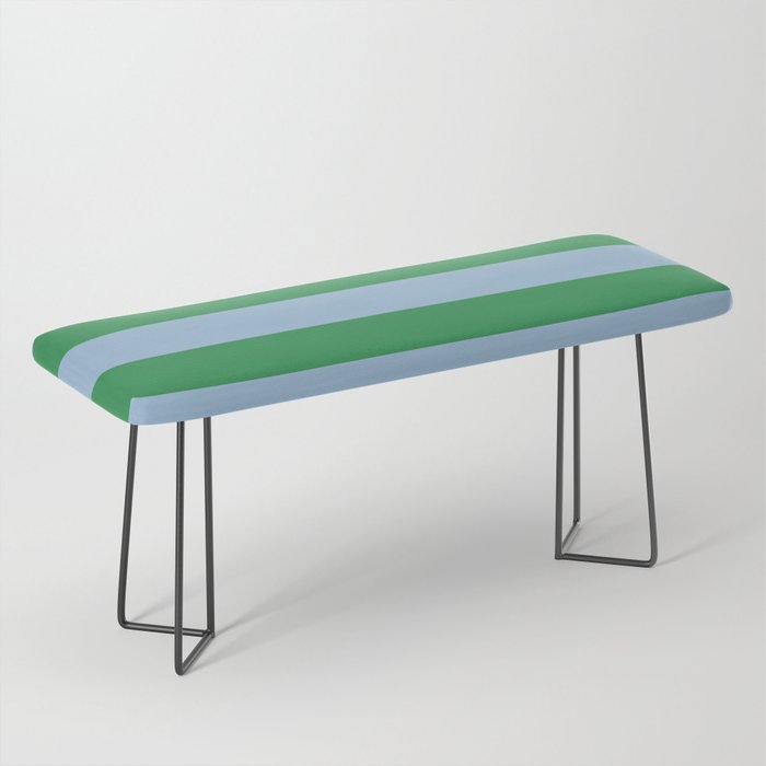 Bold Stripes in Green and Light Blue Bench Gallery Image 1