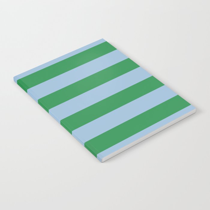 Bold Stripes in Green and Light Blue Notebook Gallery Image 1