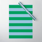 Bold Stripes in Green and Light Blue Wrapping Paper Gallery Image 1