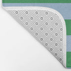Bold Stripes in Green and Light Blue Bath Mat Gallery Image 2