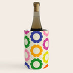 Flower Dots Cute Colorful Retro Contemporary Floral Pattern Wine Chiller Gallery Image 1