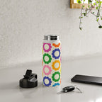 Flower Dots Cute Colorful Retro Contemporary Floral Pattern Water Bottle Gallery Image 4