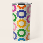Flower Dots Cute Colorful Retro Contemporary Floral Pattern Travel Mug Gallery Image 1