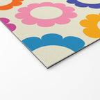 Flower Dots Cute Colorful Retro Contemporary Floral Pattern Welcome Mat Gallery Image 2