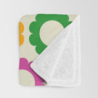 Flower Dots Cute Colorful Retro Contemporary Floral Pattern Throw Blanket Gallery Image 3