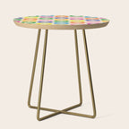 Flower Dots Cute Colorful Retro Contemporary Floral Pattern Side Table Gallery Image 1