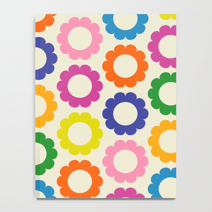 Flower Dots Cute Colorful Retro Contemporary Floral Pattern Notebook Gallery Image 4