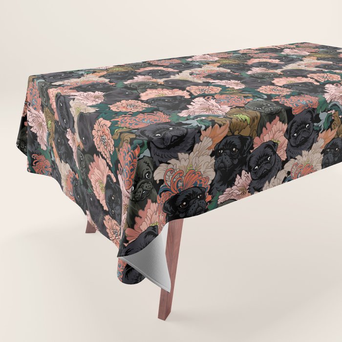 Because Black Pug Tablecloth Gallery Image 1
