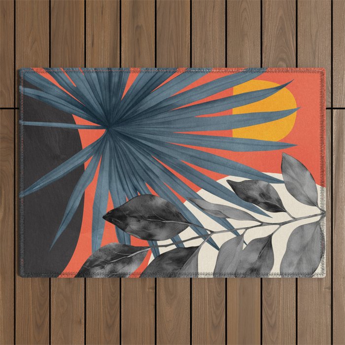 Abstract Tropical Art 22 Outdoor Rug Gallery Image 1