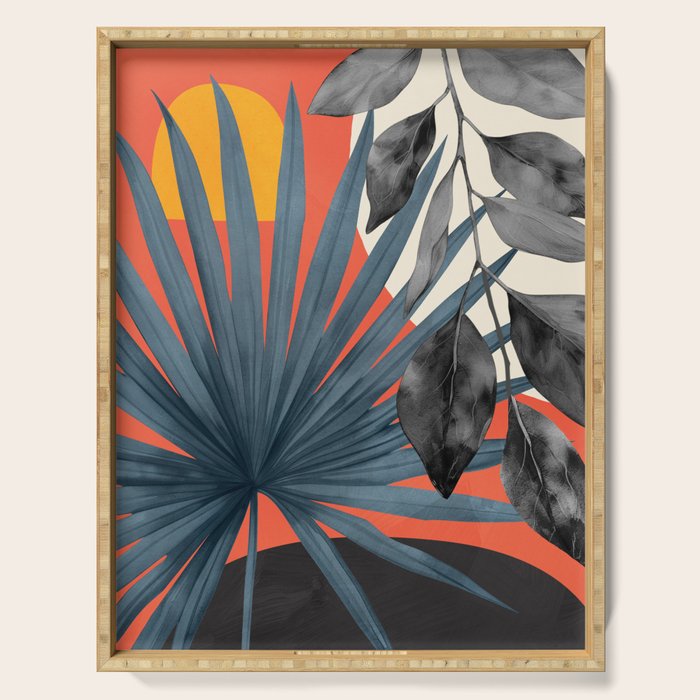 Abstract Tropical Art 22 Serving Tray Gallery Image 1