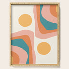 Abstract Wavy Rainbow and Sun Pattern in retro theme Serving Tray Gallery Image 1