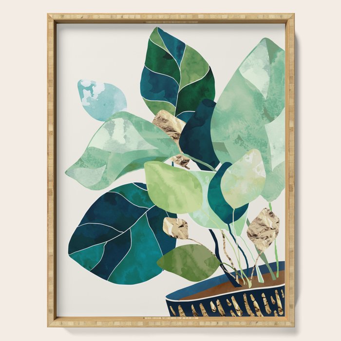 Indigo Plant II Serving Tray Gallery Image 1
