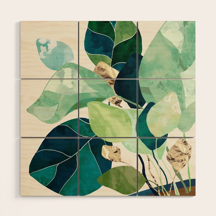 Indigo Plant II Wood Wall Art Gallery Image 1