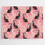 Jackalope - pink and black Jigsaw Puzzle Gallery Image 1