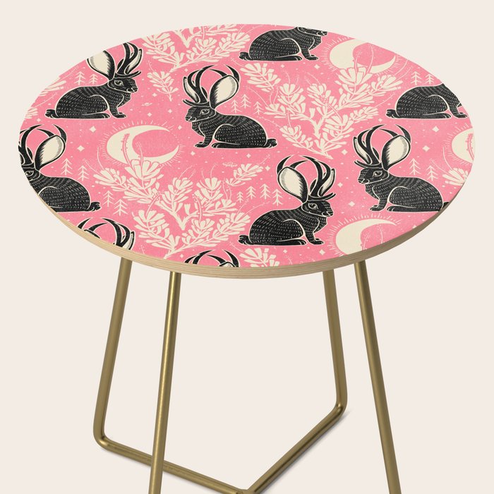 Jackalope - pink and black Side Table Gallery Image 2