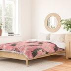 Jackalope - pink and black Duvet Cover Gallery Image 2