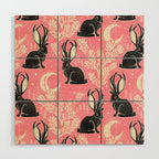 Jackalope - pink and black Wood Wall Art Gallery Image 1