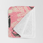 Jackalope - pink and black Throw Blanket Gallery Image 3