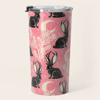 Jackalope - pink and black Travel Mug Gallery Image 3