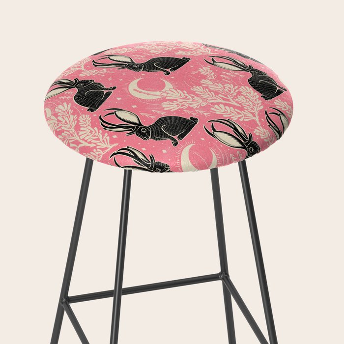 Jackalope - pink and black Stool Gallery Image 2