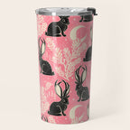 Jackalope - pink and black Travel Mug Gallery Image 2