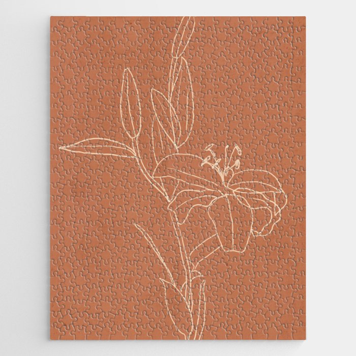  Lily Flower Line Drawing 2 Jigsaw Puzzle Gallery Image 1