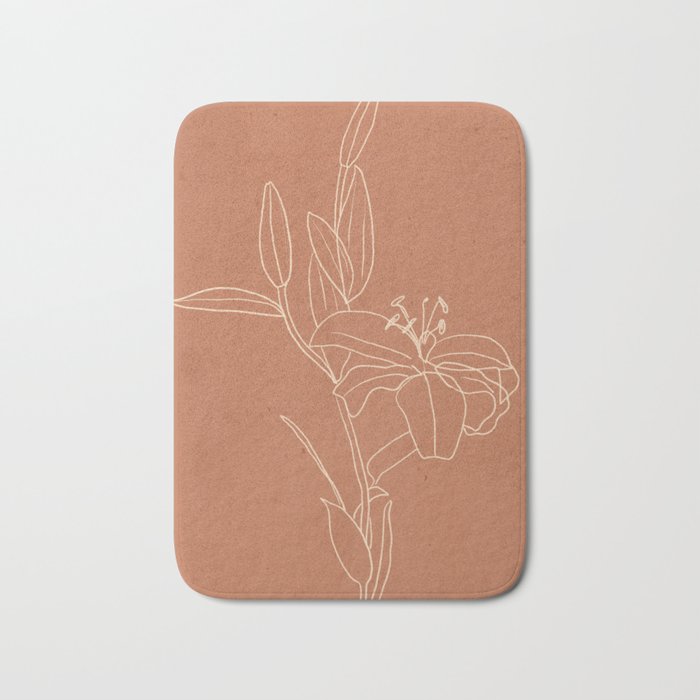  Lily Flower Line Drawing 2 Bath Mat Gallery Image 1