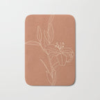  Lily Flower Line Drawing 2 Bath Mat Gallery Image 1