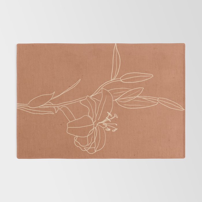  Lily Flower Line Drawing 2 Rug Gallery Image 2