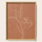  Lily Flower Line Drawing 2 Serving Tray Gallery Image 1