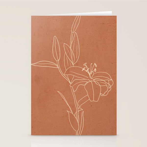  Lily Flower Line Drawing 2 Stationery Card Gallery Image 1