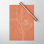  Lily Flower Line Drawing 2 Wrapping Paper Gallery Image 1