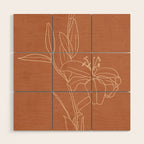  Lily Flower Line Drawing 2 Wood Wall Art Gallery Image 1