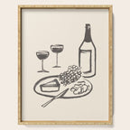 Wine and Cheese Aperitivo - Black and White Serving Tray Gallery Image 1