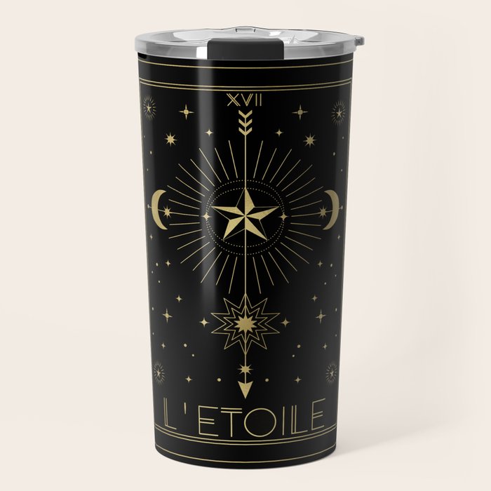 L'Etoile or The Star Tarot Gold Travel Mug Gallery Image 1
