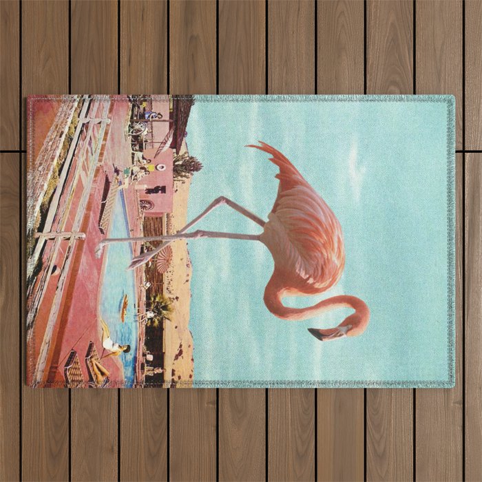 Flamingo on Holiday Outdoor Rug Gallery Image 1