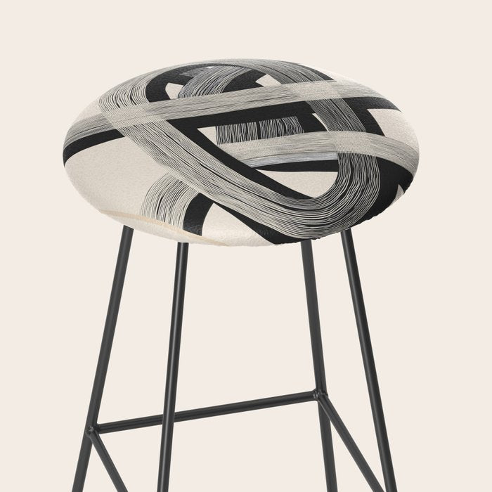 Interwoven Lines Abstract Art 1 Stool Gallery Image 2