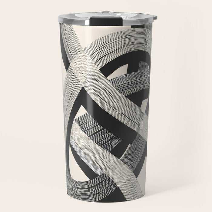 Interwoven Lines Abstract Art 1 Travel Mug Gallery Image 1