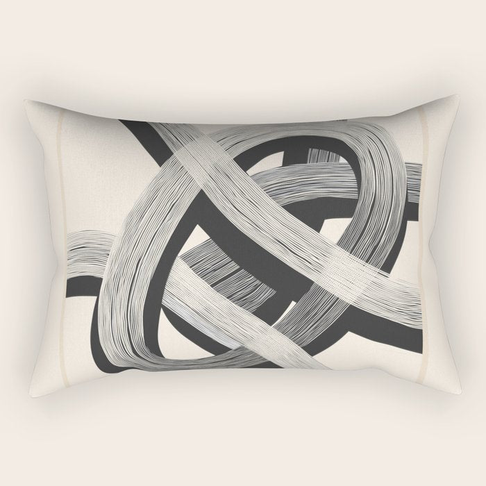 Interwoven Lines Abstract Art 1 Rectangular Pillow Gallery Image 1