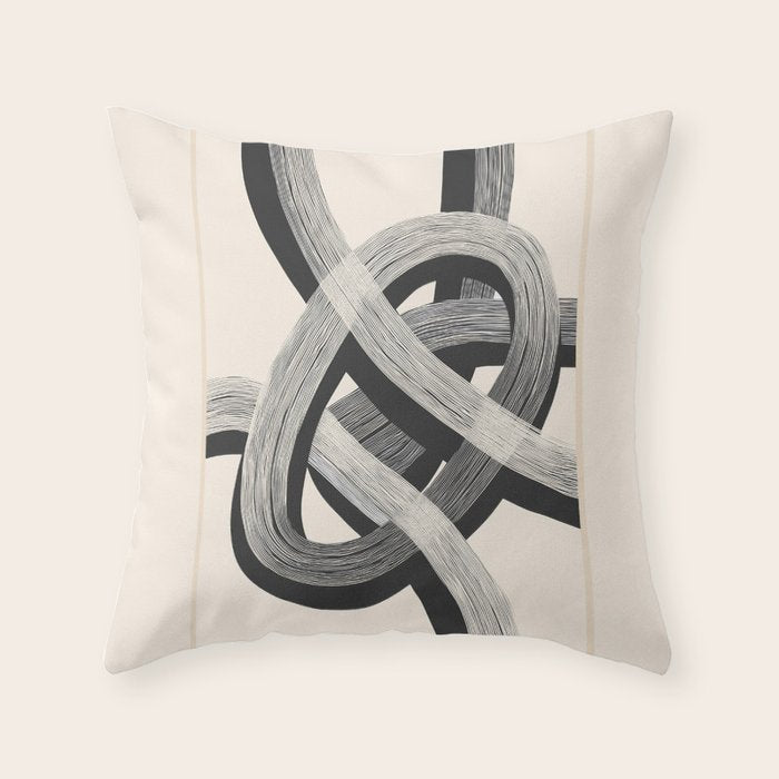 Interwoven Lines Abstract Art 1 Throw Pillow Gallery Image 6
