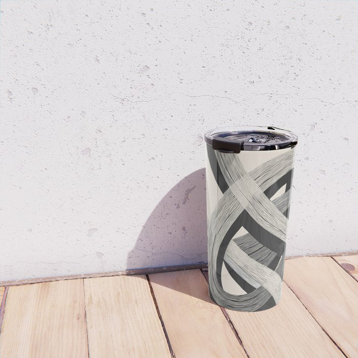 Interwoven Lines Abstract Art 1 Travel Mug Gallery Image 4