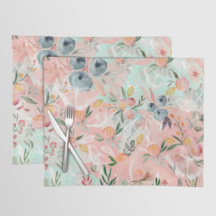 Abstract painting of flowers and plants Placemat Gallery Image 1