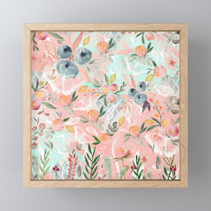 Abstract painting of flowers and plants Mini Art Print Gallery Image 1