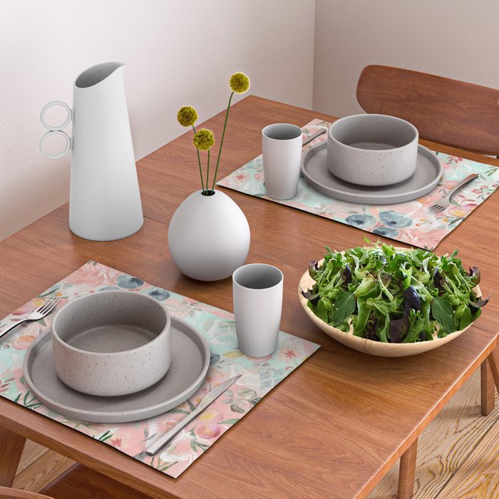 Abstract painting of flowers and plants Placemat Gallery Image 2