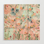 Abstract painting of flowers and plants Wood Wall Art Gallery Image 1