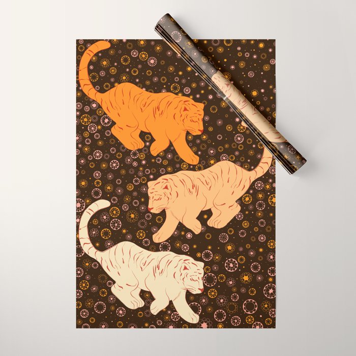 Tigers in a meadow  Wrapping Paper Gallery Image 1