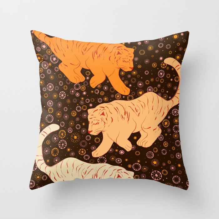 Tigers in a meadow  Throw Pillow Gallery Image 6