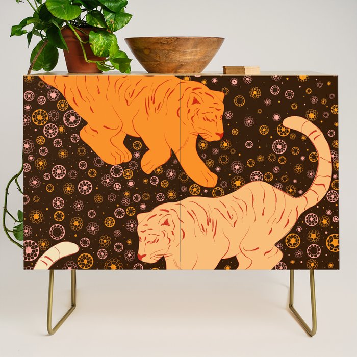 Tigers in a meadow  Credenza Gallery Image 1