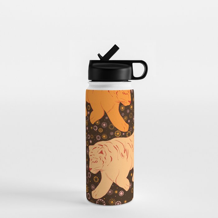 Tigers in a meadow  Water Bottle Gallery Image 1