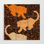 Tigers in a meadow  Wood Wall Art Gallery Image 1